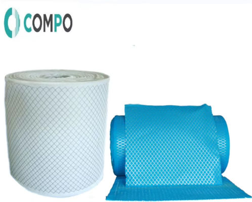 Good price MERV 8-14 Polyester Fiber Laminated Mesh Pre Filter Media Roll Untuk Sistem Ventilasi Udara on line